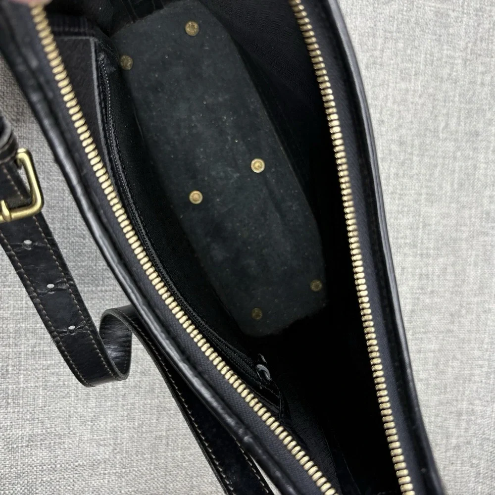 Dooney & Bourke Vintage Black Perforated Leather Shoulder Bag Made in USA Hobo